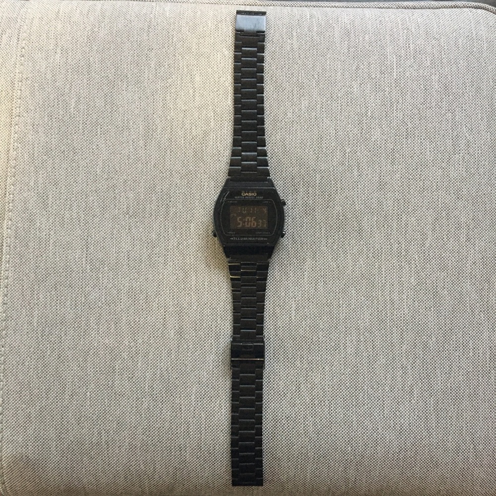 Casio Digital Black Stainless Steel Watch